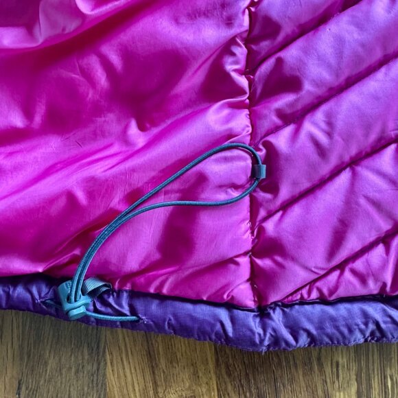 PATAGONIA Goose Down Sweater Jacket Womens XL Purple Puffer Winter Coat Warm - Picture 11 of 15